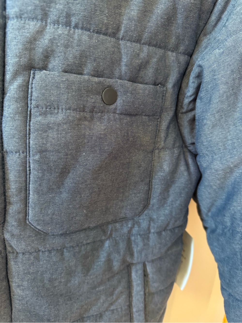 Boy’s Quilted Blue Jacket - Classic Button-Front Coat - Picture 4 of 7